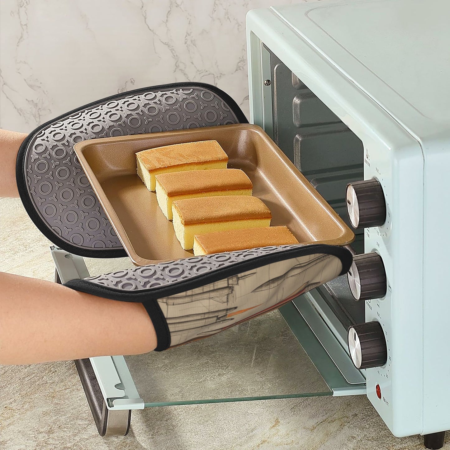 Rocket Design Multifunctional Silicone Pot Holder & Oven Mitt (9.4 x 7.5 inch)