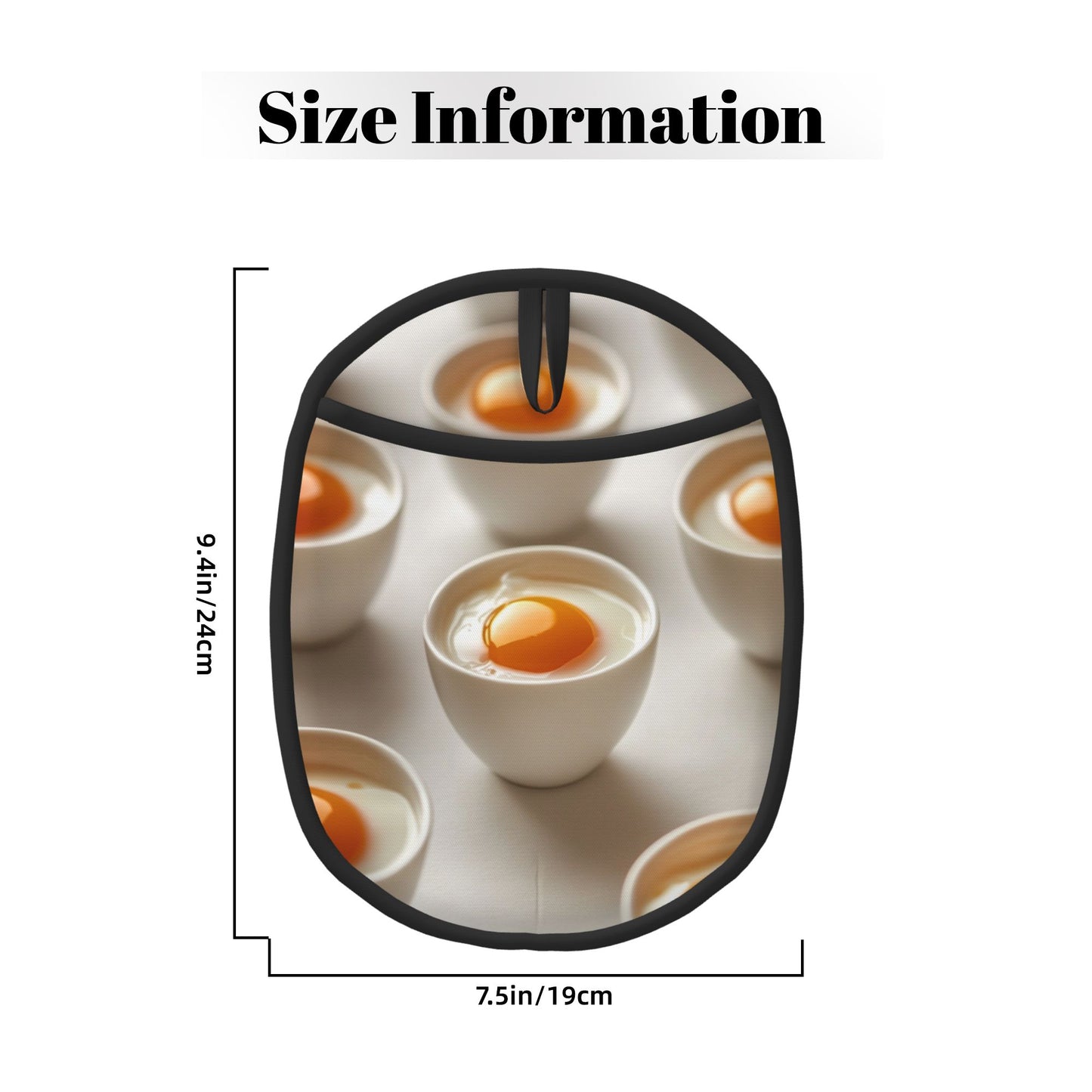 Egg Yolk Bowl Pattern Multifunctional Silicone Pot Holder & Oven Mitt (9.4 x 7.5 inch)