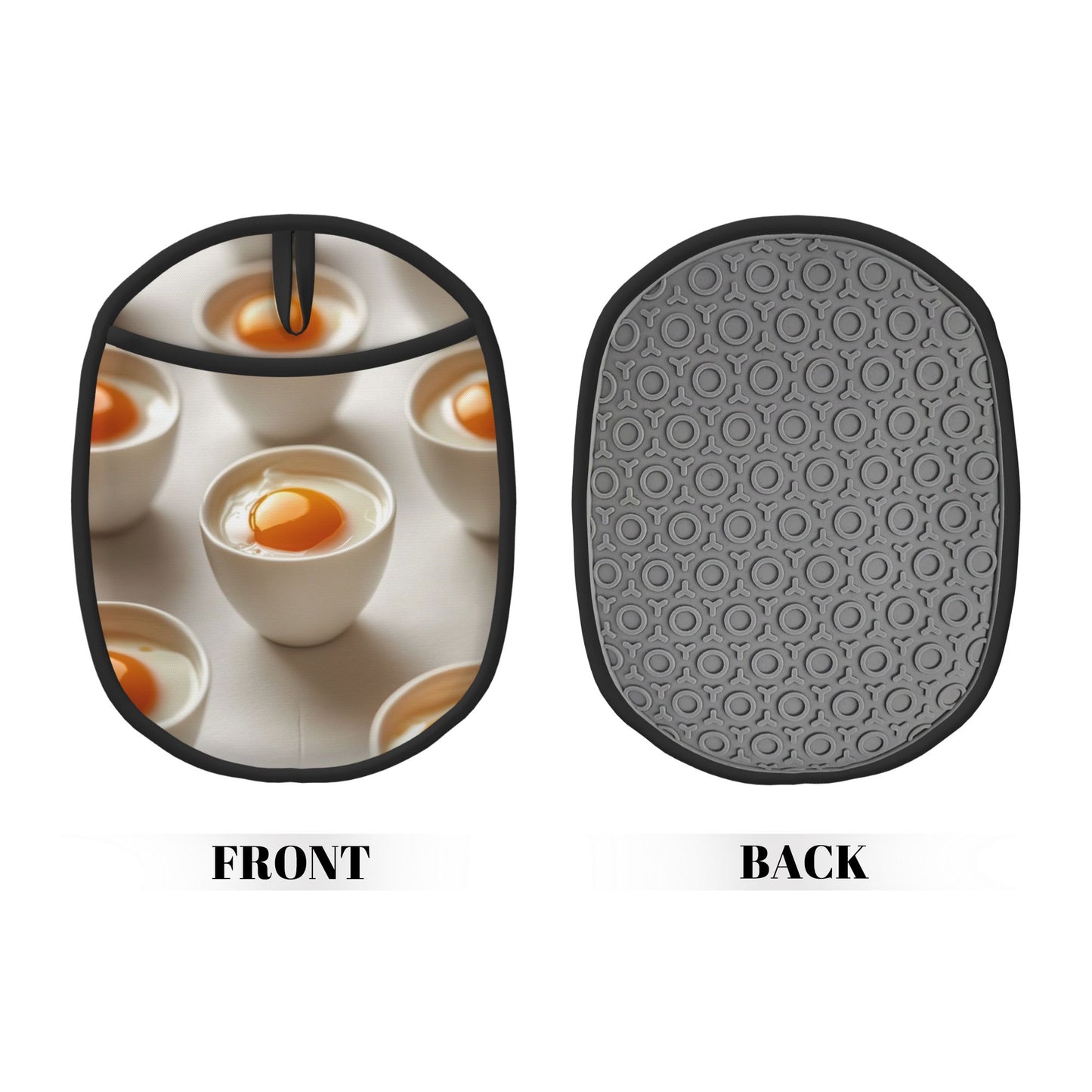 Egg Yolk Bowl Pattern Multifunctional Silicone Pot Holder & Oven Mitt (9.4 x 7.5 inch)