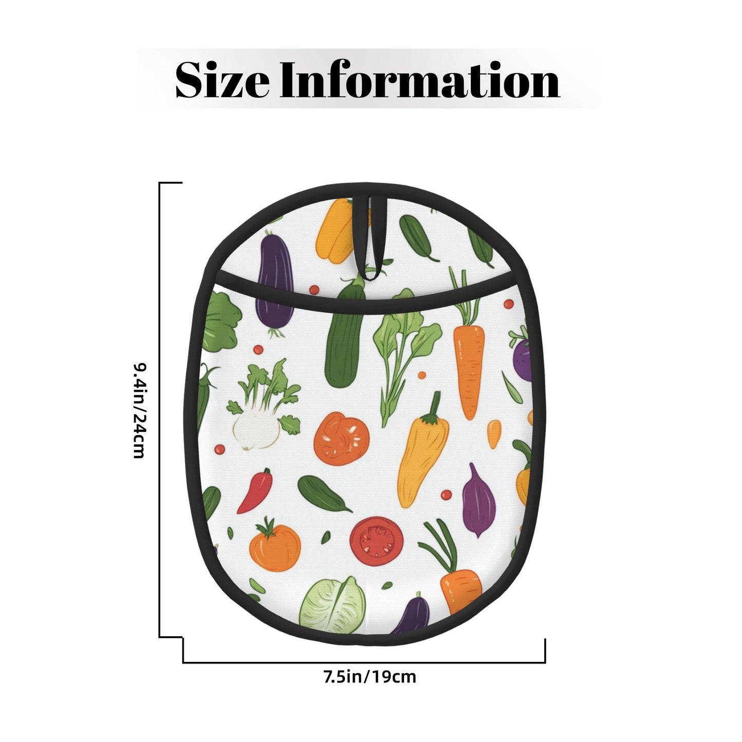 Cartoon Vegetable Pattern Silicone Oven Mitt & Trivet Pad – Heat Resistant Non-Slip Kitchen Pot Holder (9.4 x 7.5 in)